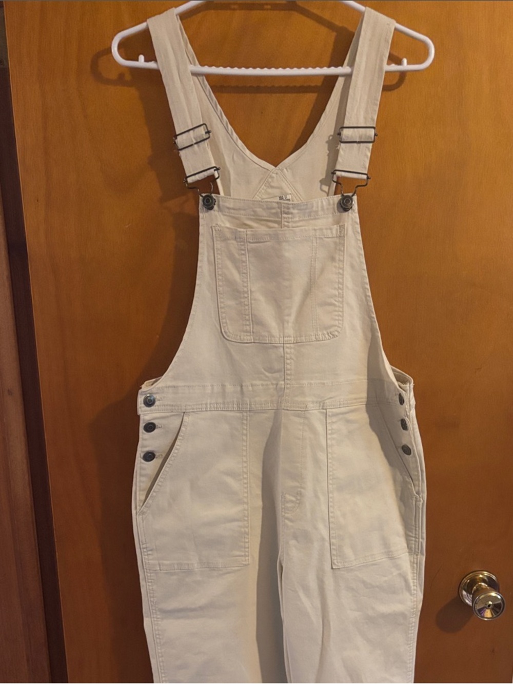 Dex Off-White Denim Utility Overalls